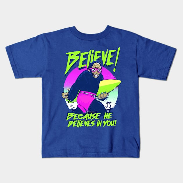 Believe! Kids T-Shirt by MeFO